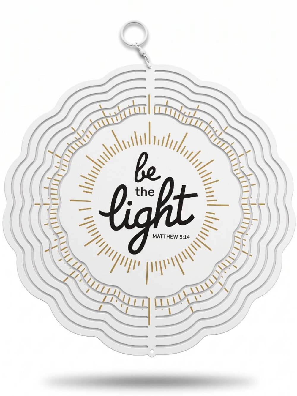 10" Be The Light Matthew 5:14 Kinetic Wind Spinner - White Hanging Yard Decor